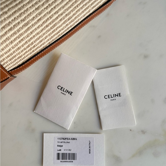 Celine Natural Woven Crossbody with Brown Leather Trim - Picture 5 of 6